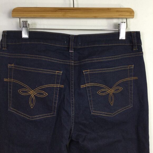 Ted Baker Womens Scallop Hem Slim Leg Jeans Denim Stretch Dark Blue Size 34 - Picture 8 of 14